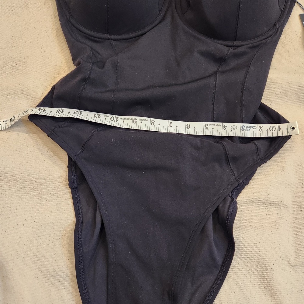 New TA3 Solid Black Lushy One Piece XL Reg Long H/I cup Swimsuit Corset sculpt - Picture 3 of 8